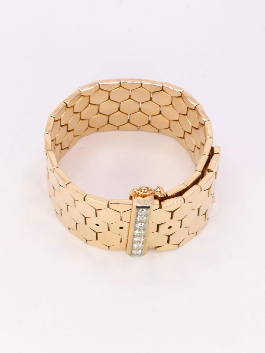 Bracelet ceinture vintage or rose diamants 1.4 ct - Image 11