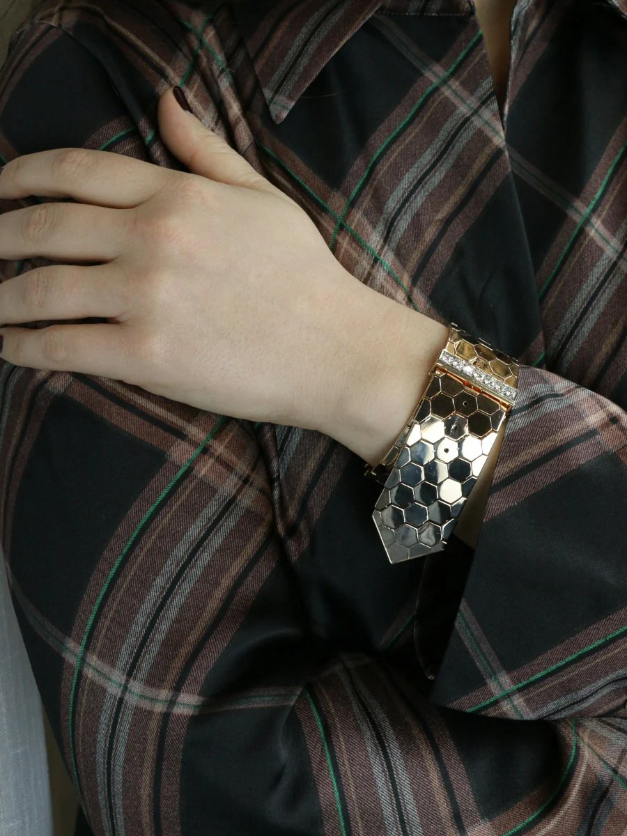 Bracelet ceinture vintage or rose diamants 1.4 ct - Image 13