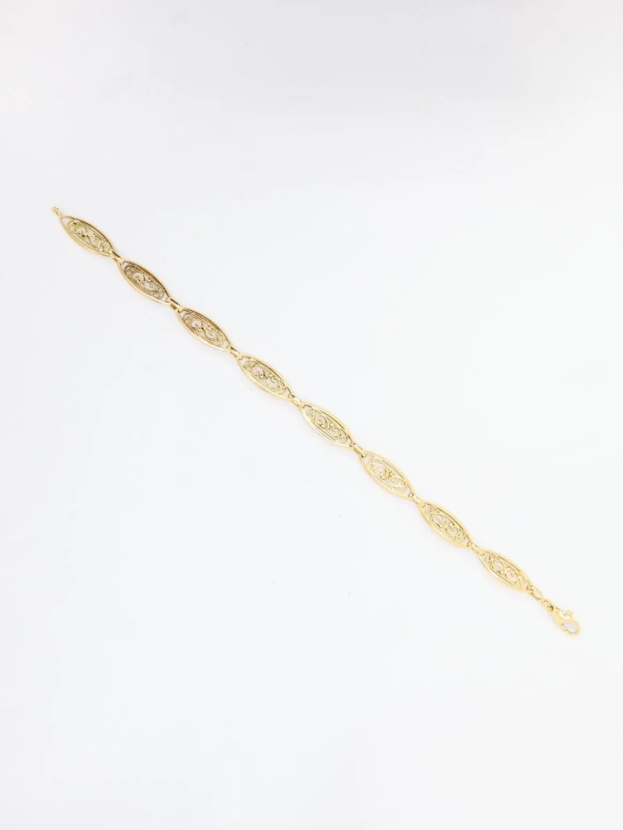 Bracelet chaîne maille filigrane or jaune - Image 4