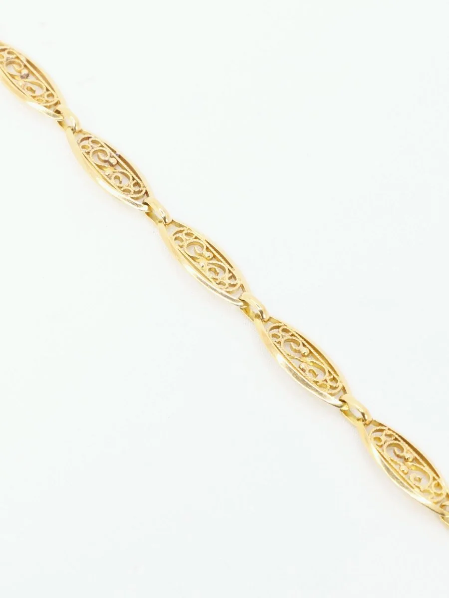Bracelet chaîne maille filigrane or jaune - Image 5