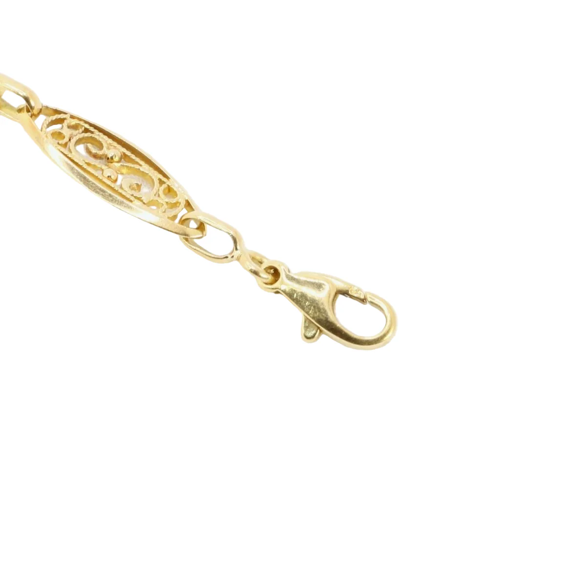 Bracelet chaîne maille filigrane or jaune - Image 9