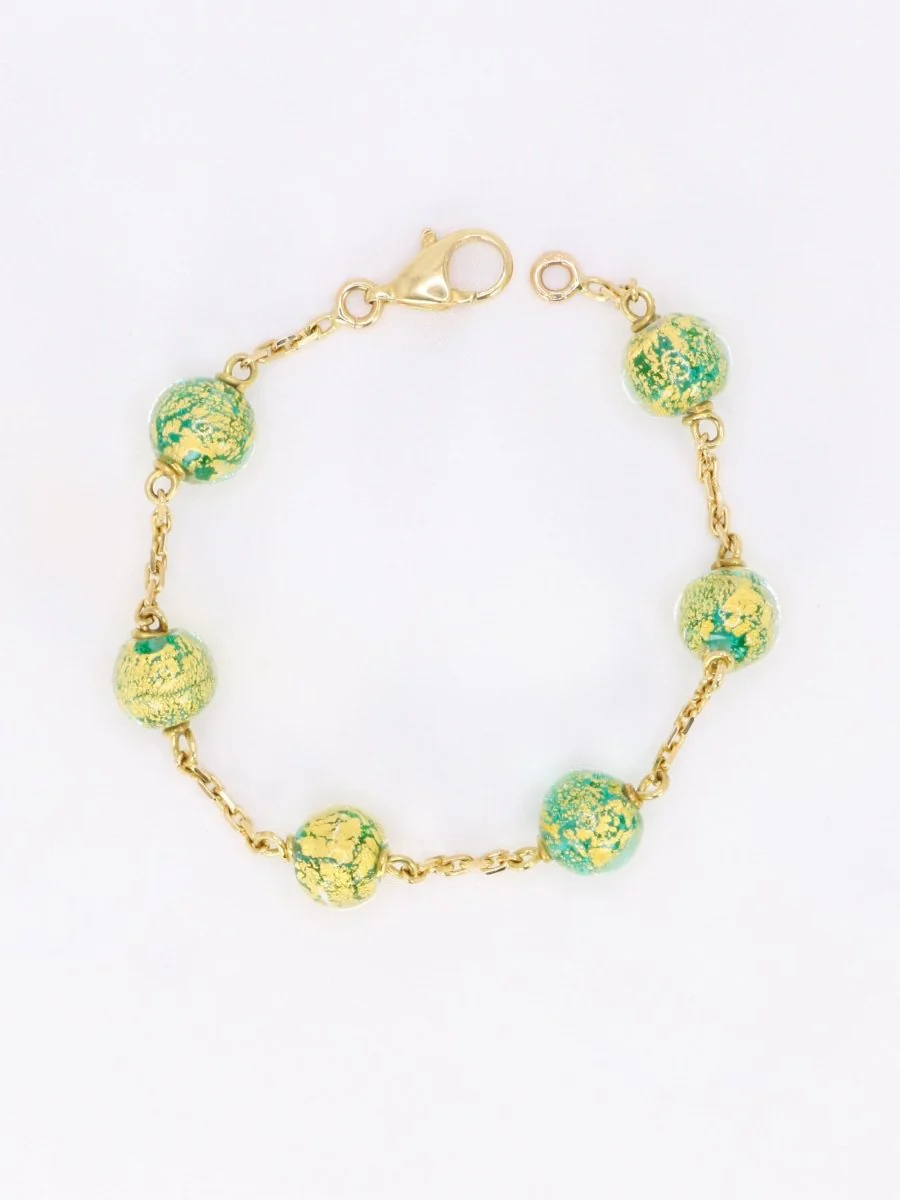 Bracelet chaine or jaune perles de Murano - Image 10