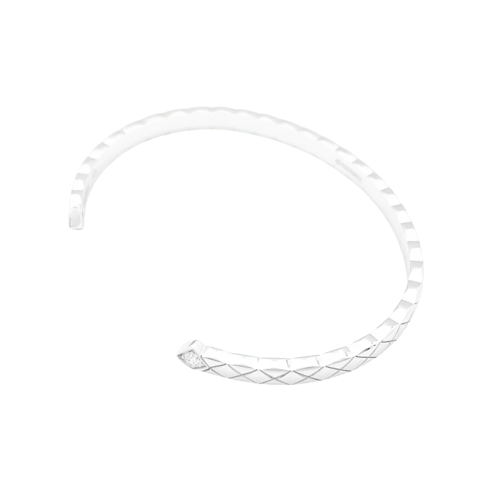 Bracelet Jonc CHANEL "Coco Crush" en or blanc et diamants - Image 4