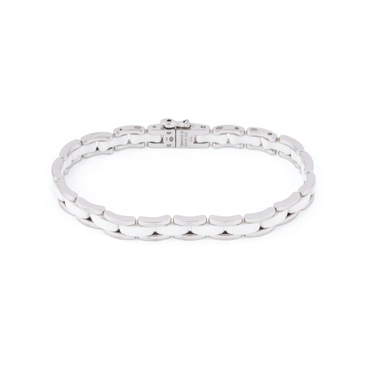 Bracelet CHANEL "Ultra", en or blanc et céramique blanche