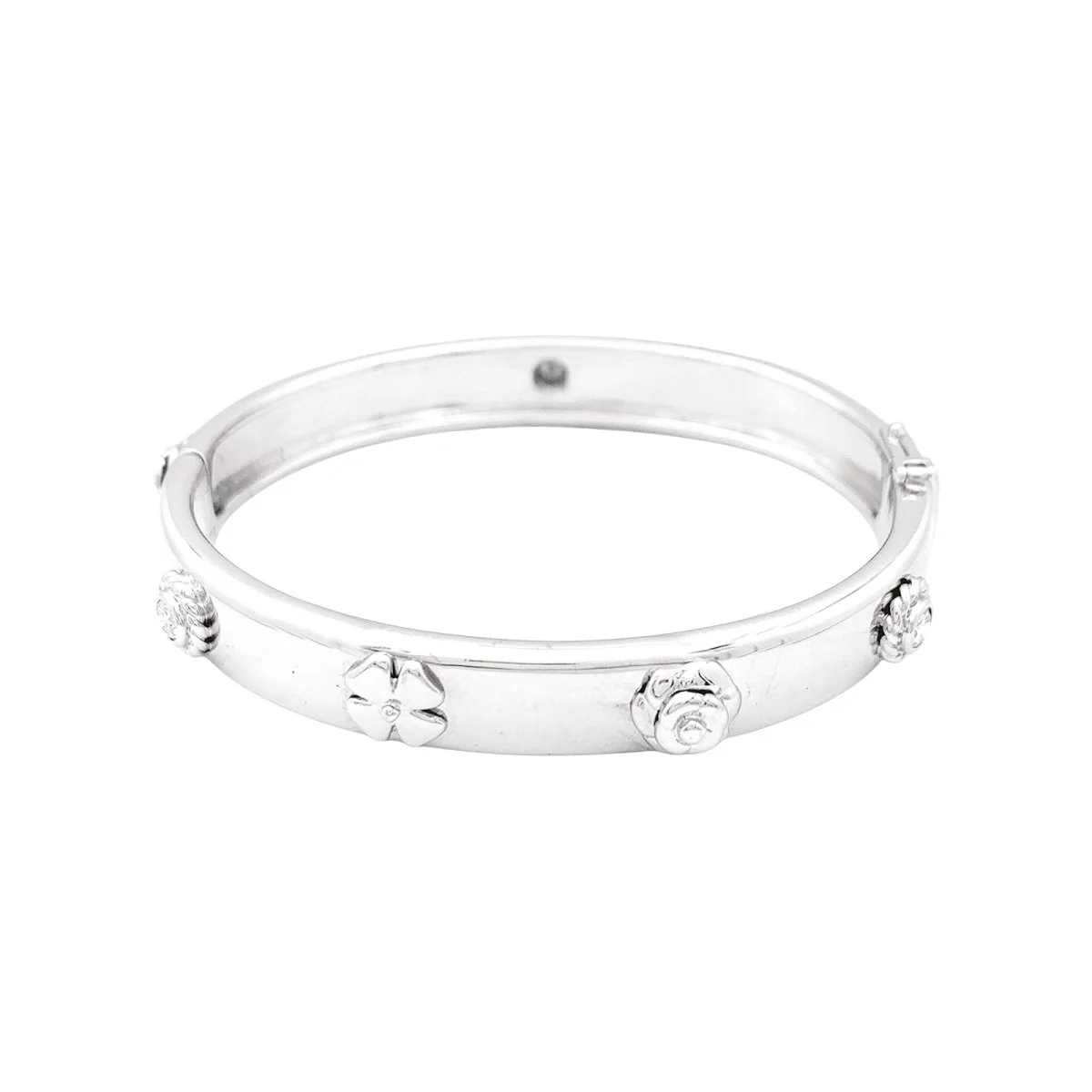 Bracelet Chanel "Trois Symboles" or blanc, diamants. - Image 2