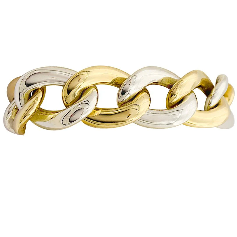 Bracelet Maille CHAUMET "gros maillons" en deux tons d'or