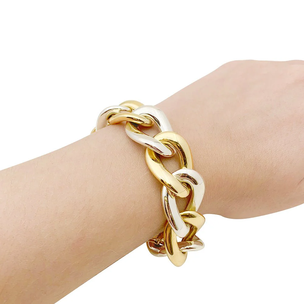 Bracelet Maille CHAUMET "gros maillons" en deux tons d'or - Image 2
