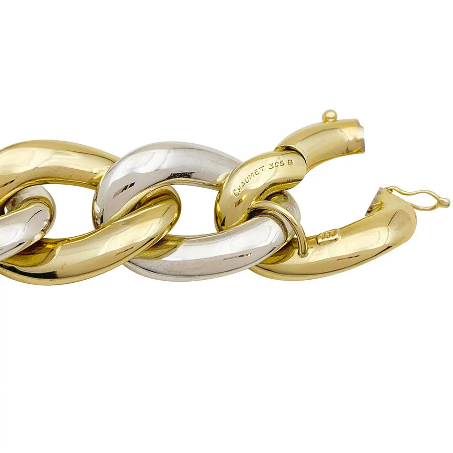 Bracelet Maille CHAUMET "gros maillons" en deux tons d'or - Image 3