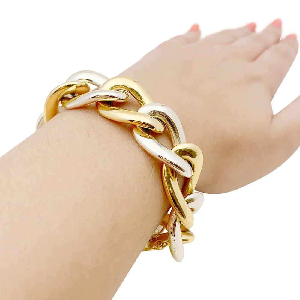 Bracelet Maille CHAUMET "gros maillons" en deux tons d'or - Image 4
