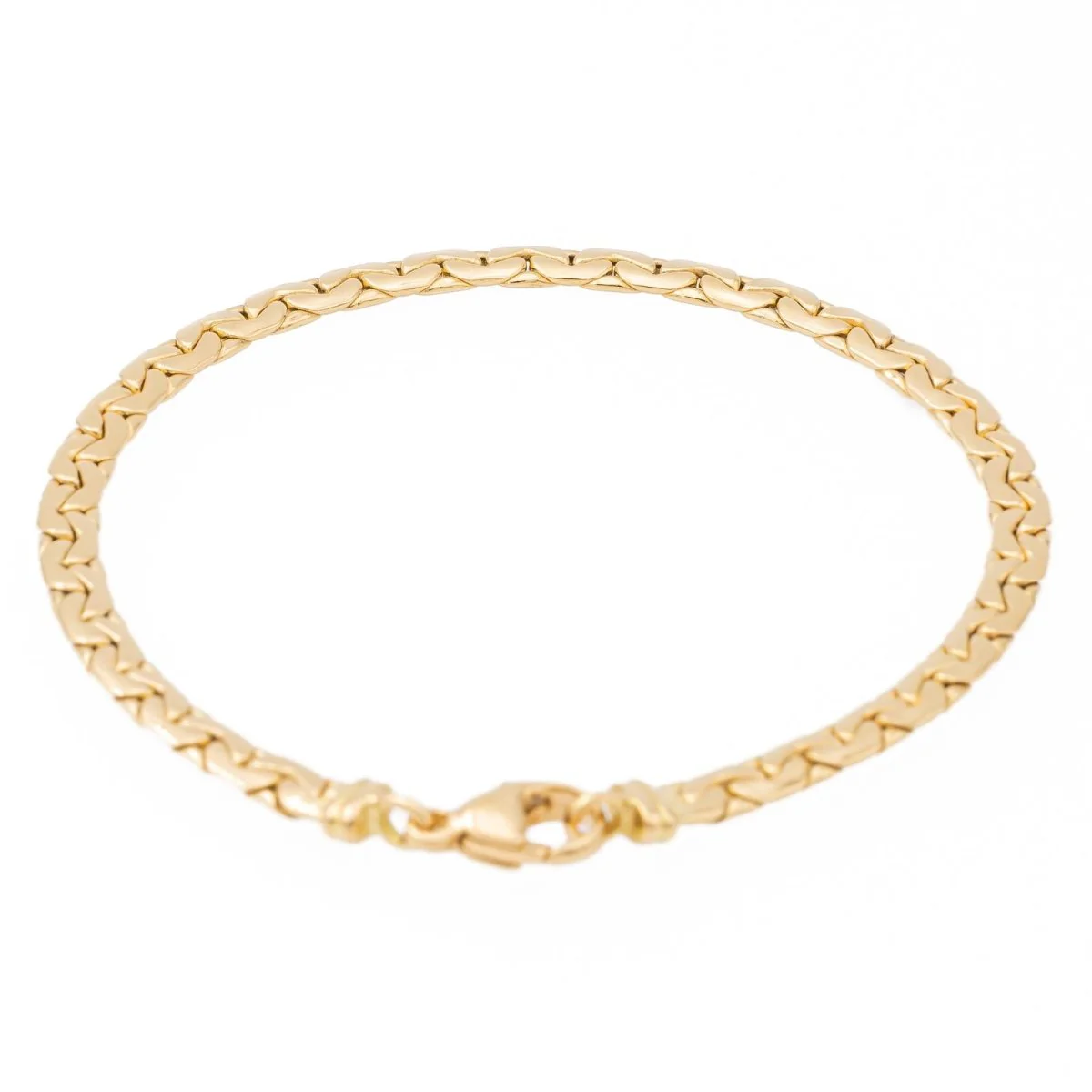 Bracelet Maille haricot en or jaune - Image 4