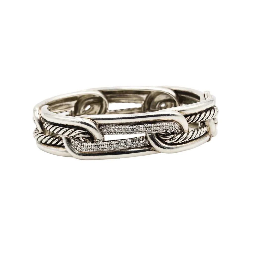 Bracelet DAVID YURMAN "Labyrinthe" en argent et diamants