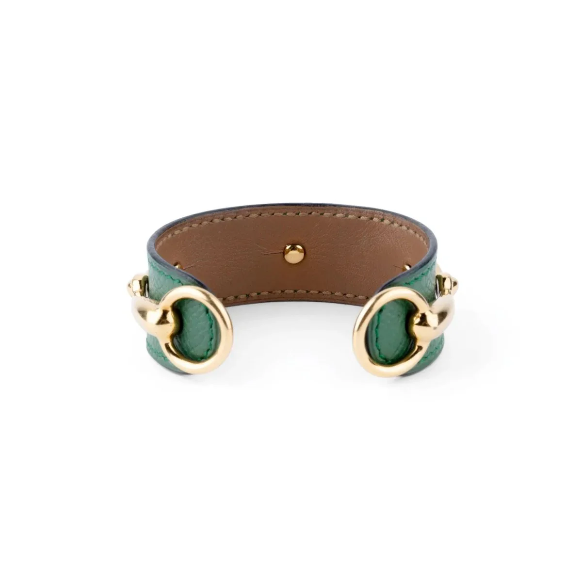 Bracelet de la maison Hermès en cuir et métal doré - Image 4