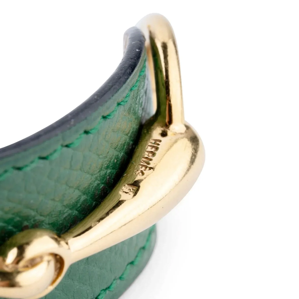 Bracelet de la maison Hermès en cuir et métal doré - Image 7