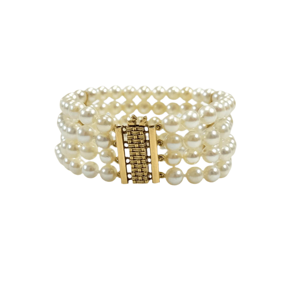 Bracelet Souple en or jaune et perles