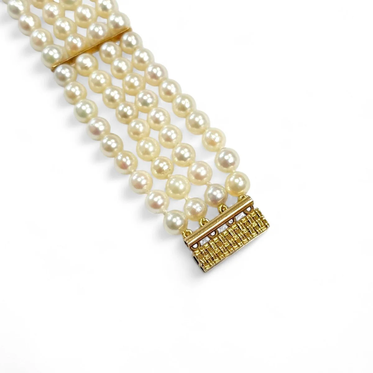 Bracelet en or jaune et perles de culture Akoya - Image 3