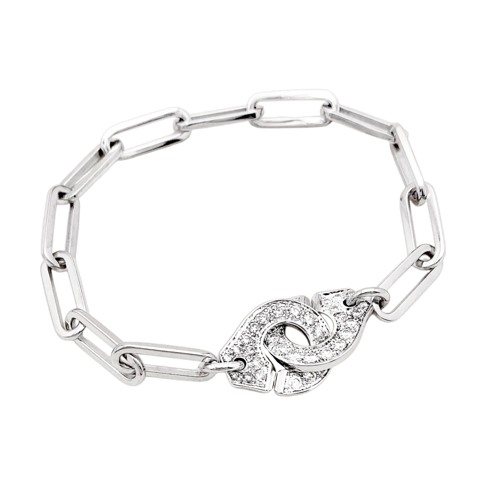 Bracelet Maille DINH VAN "Menottes R.15" en or blanc et diamants - Image 5