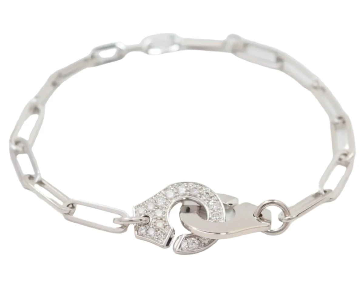 Bracelet DINH VAN Menottes R12 en or blanc et diamants