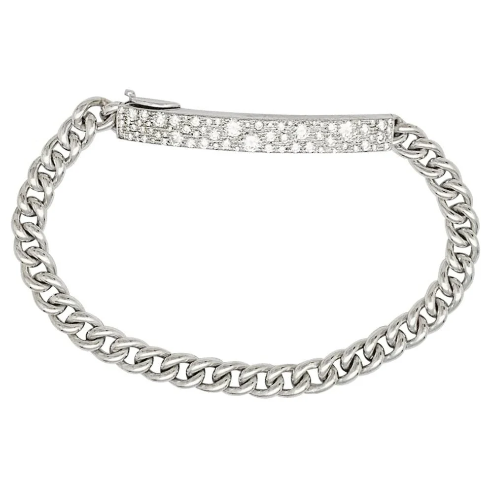 Bracelet DIOR "Gourmette" en or blanc et diamants
