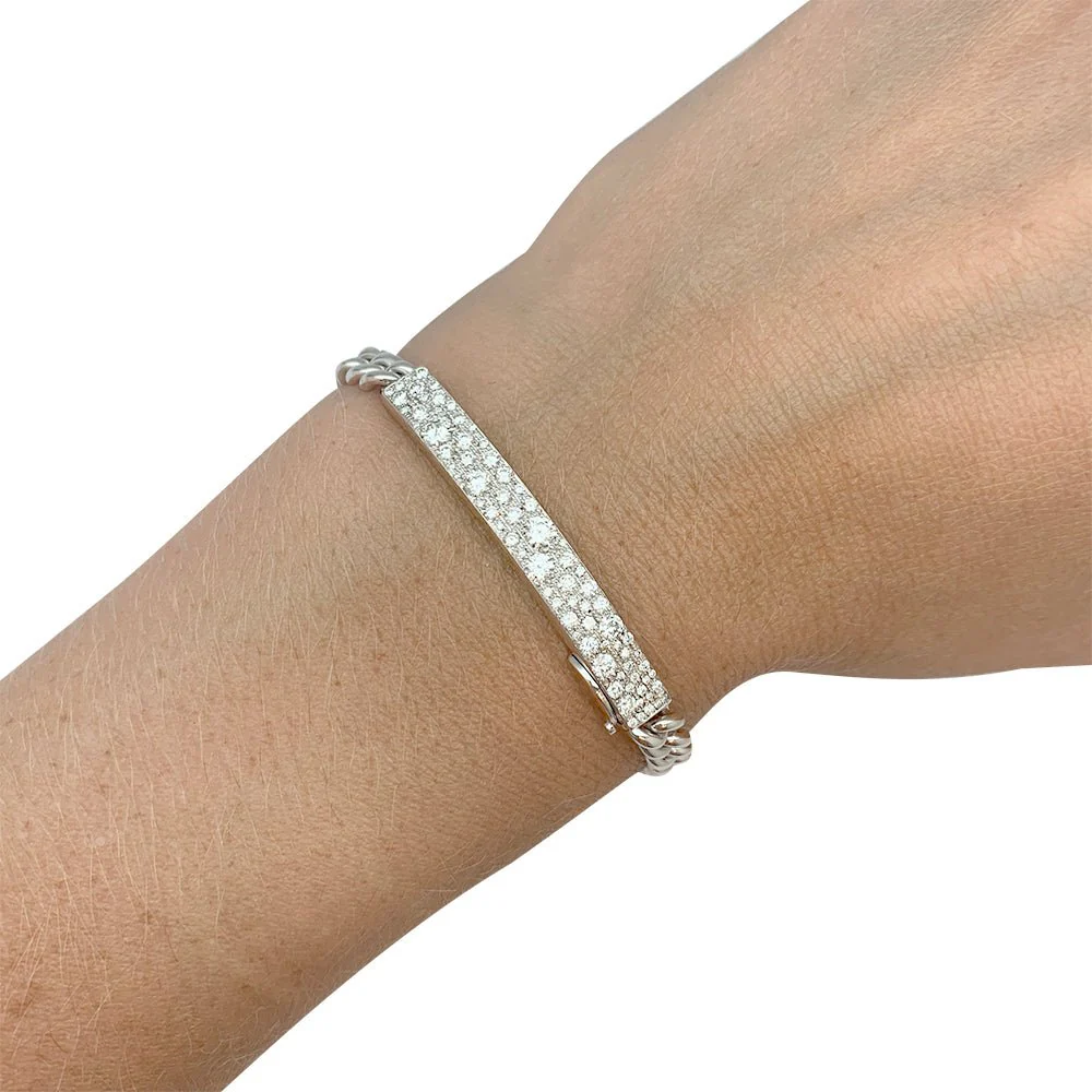 Bracelet DIOR "Gourmette" en or blanc et diamants - Image 4
