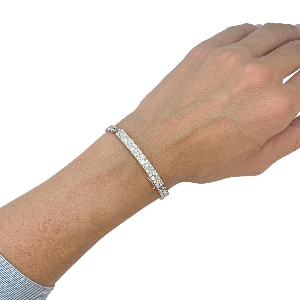 Bracelet DIOR "Gourmette" en or blanc et diamants - Image 5