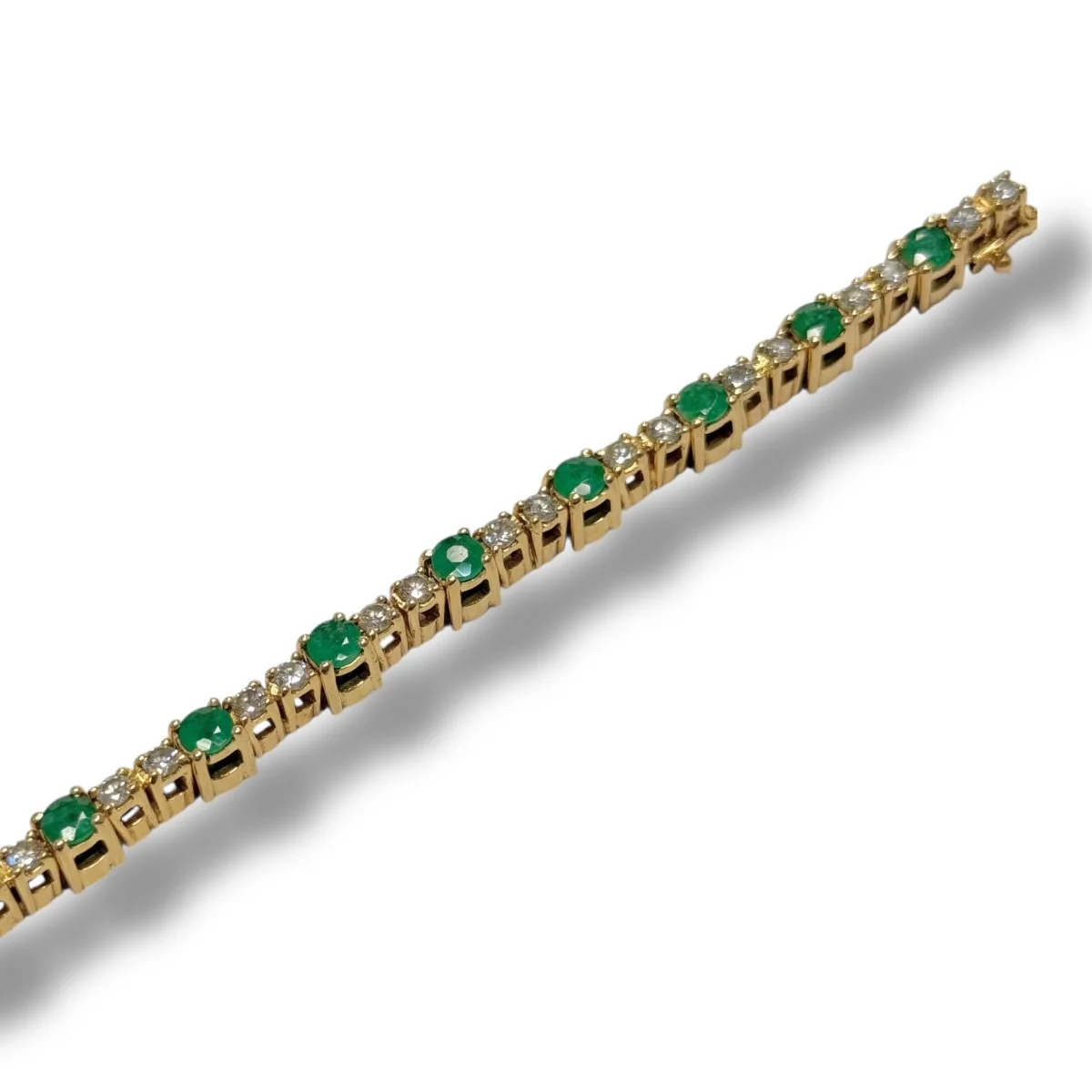 Bracelet émeraudes et diamants en or jaune - Image 3
