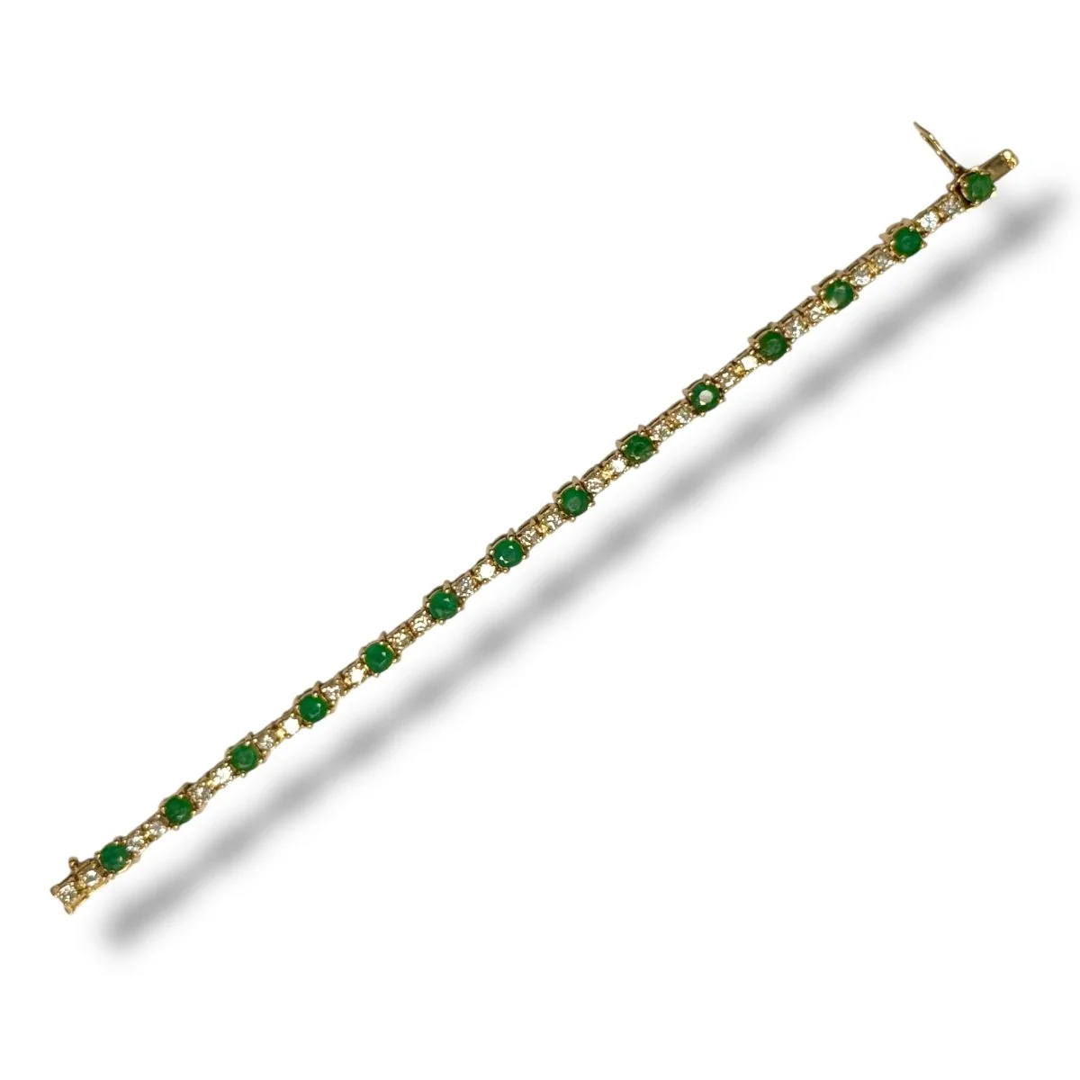 Bracelet émeraudes et diamants en or jaune - Image 5