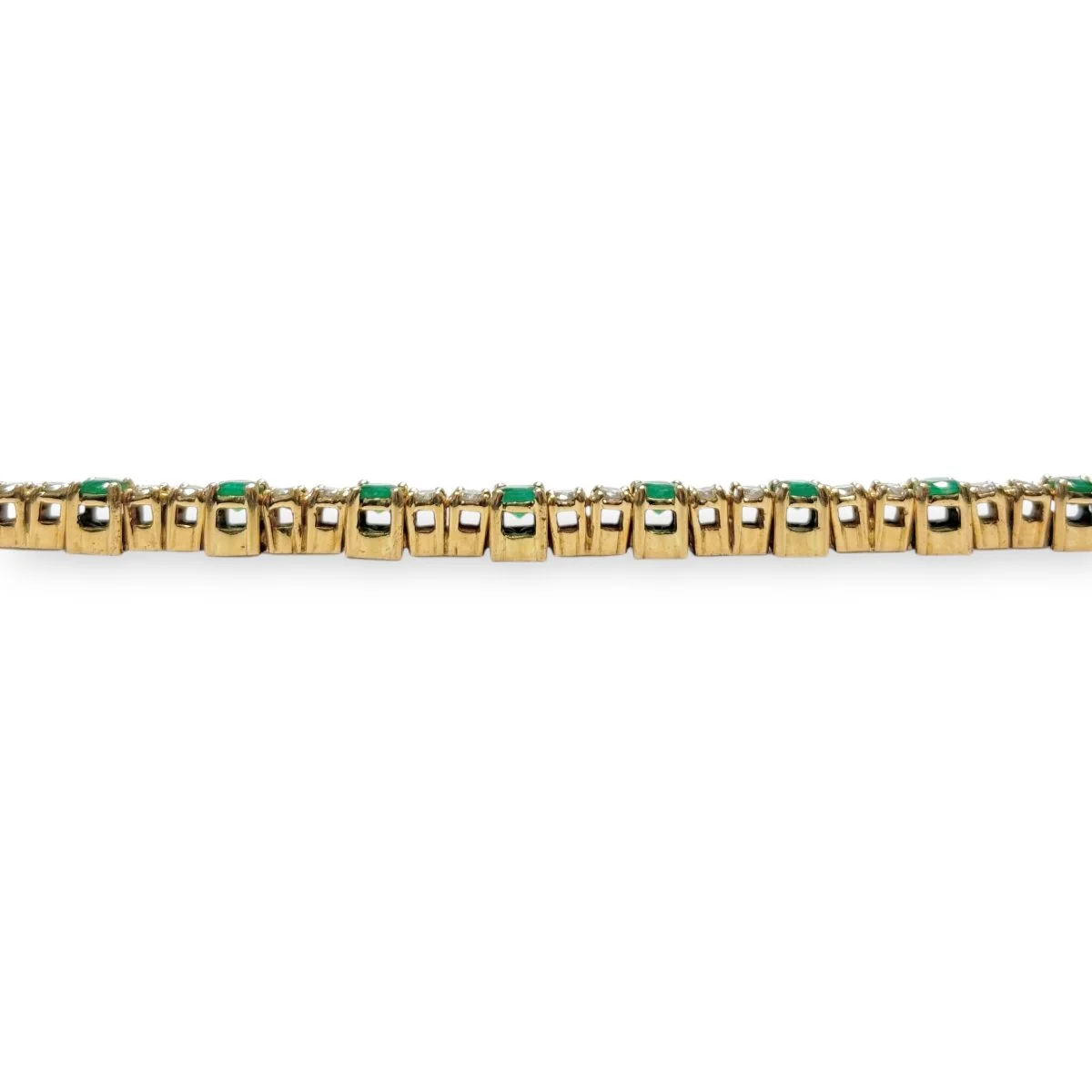 Bracelet émeraudes et diamants en or jaune - Image 6