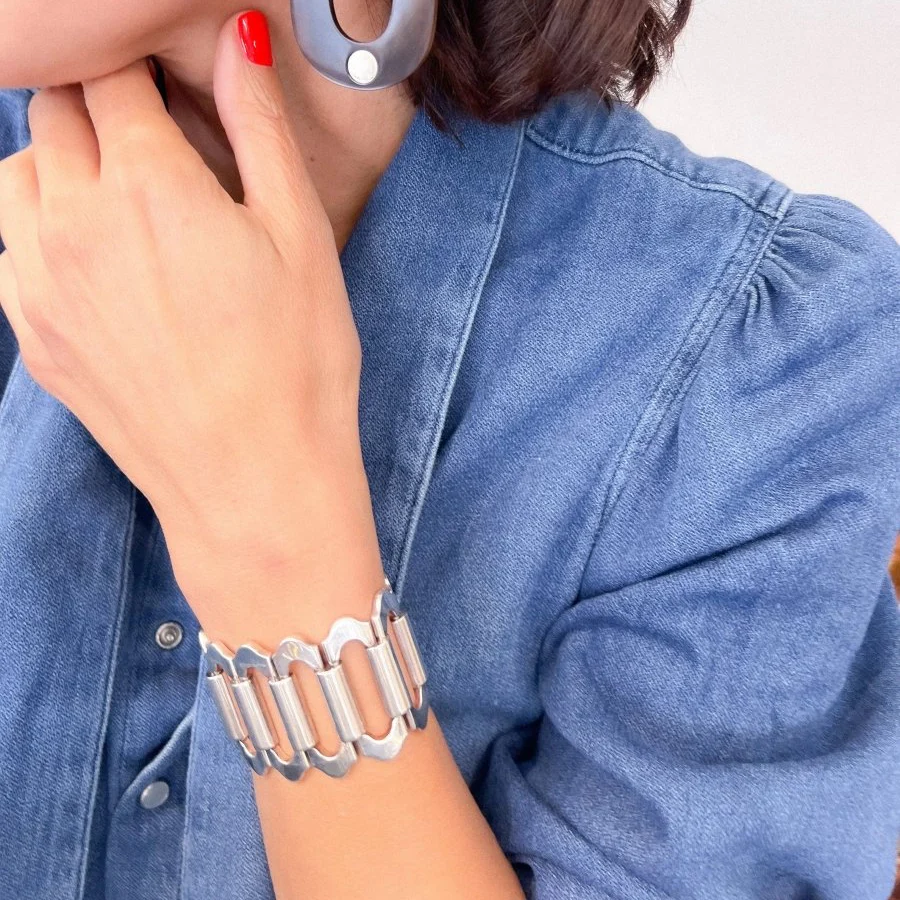 Bracelet HERMÈS "Ondine" en argent - Image 2