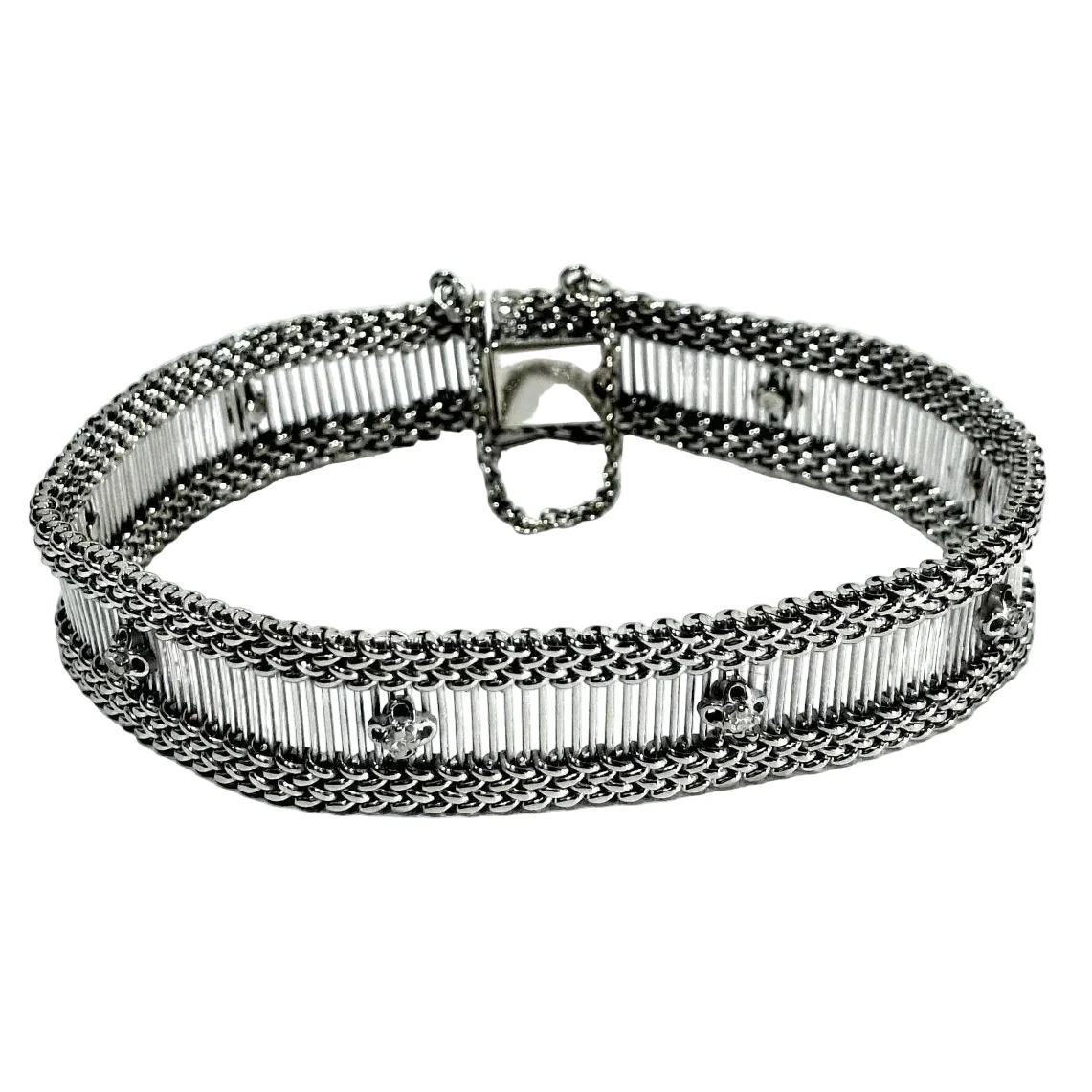 Bracelet en or blanc et diamants