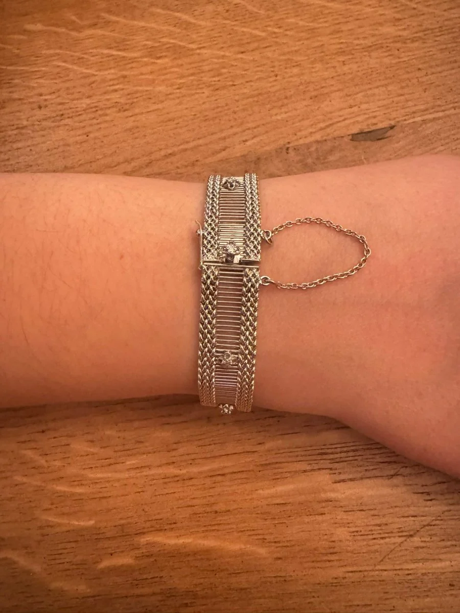 Bracelet en or blanc et diamants - Image 11