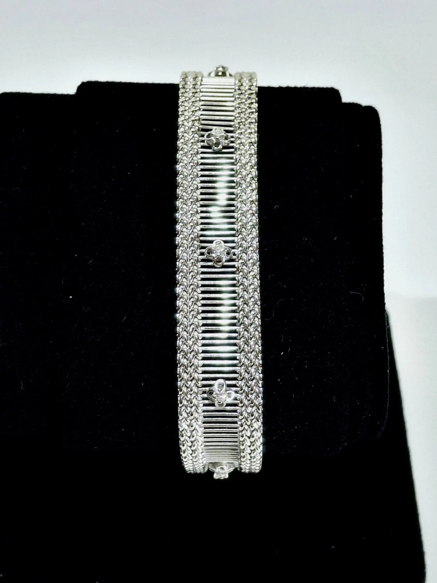 Bracelet en or blanc et diamants - Image 2