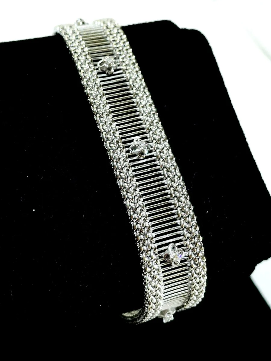 Bracelet en or blanc et diamants - Image 3