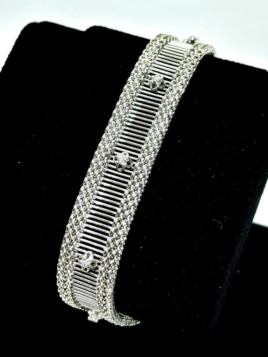 Bracelet en or blanc et diamants - Image 4