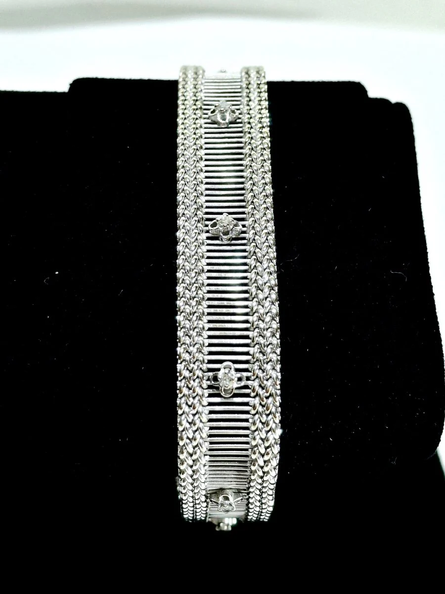 Bracelet en or blanc et diamants - Image 5