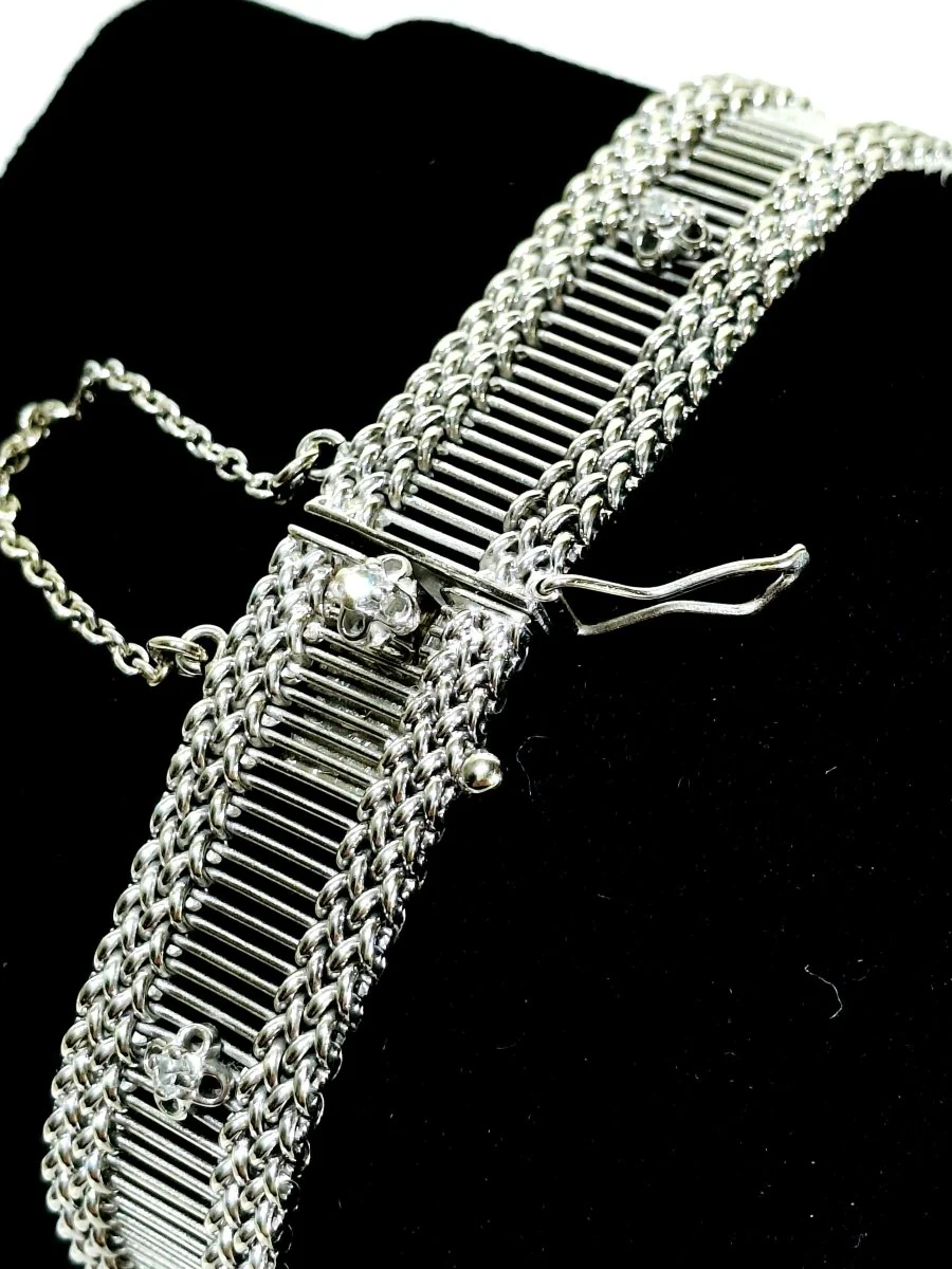 Bracelet en or blanc et diamants - Image 7
