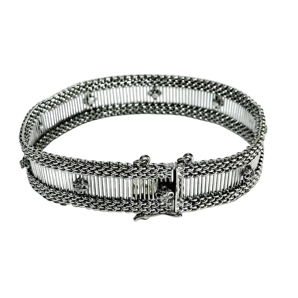 Bracelet en or blanc et diamants - Image 9