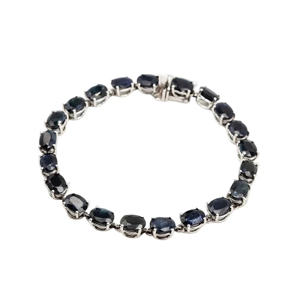 Bracelet en or blanc et saphirs - Image 4