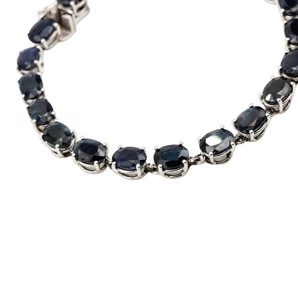 Bracelet en or blanc et saphirs - Image 5