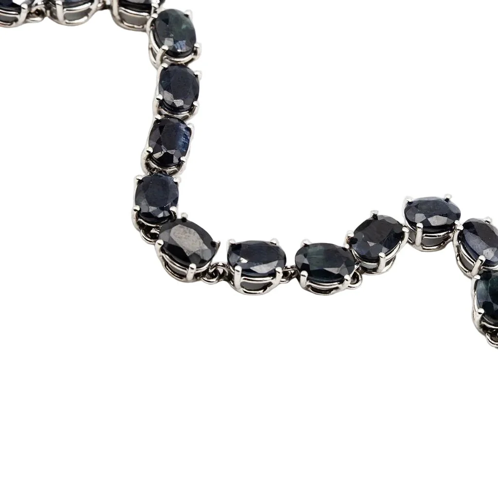 Bracelet en or blanc et saphirs - Image 7