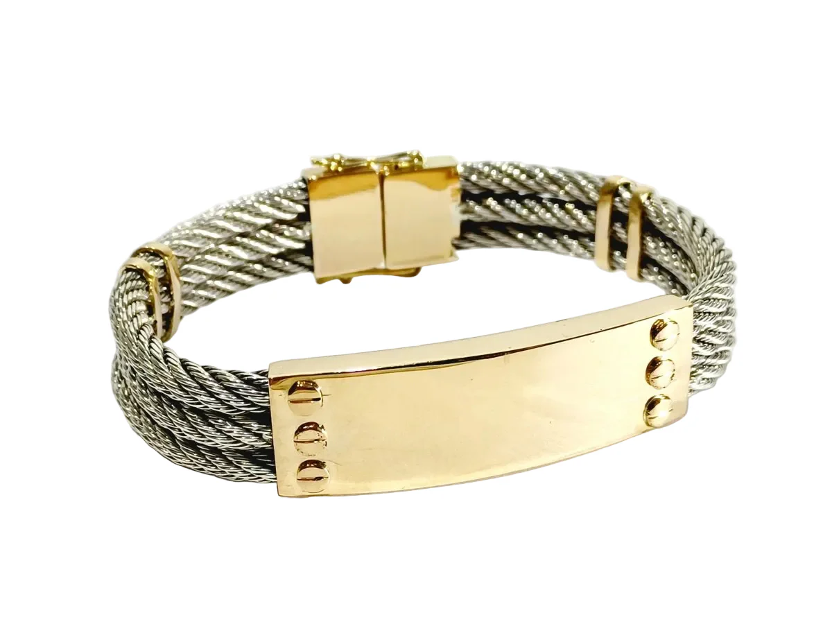 Bracelet en or jaune et argent