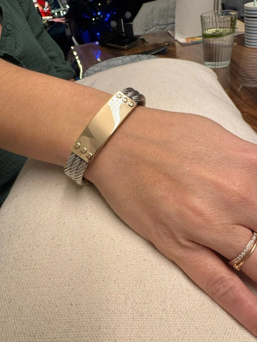 Bracelet en or jaune et argent - Image 2