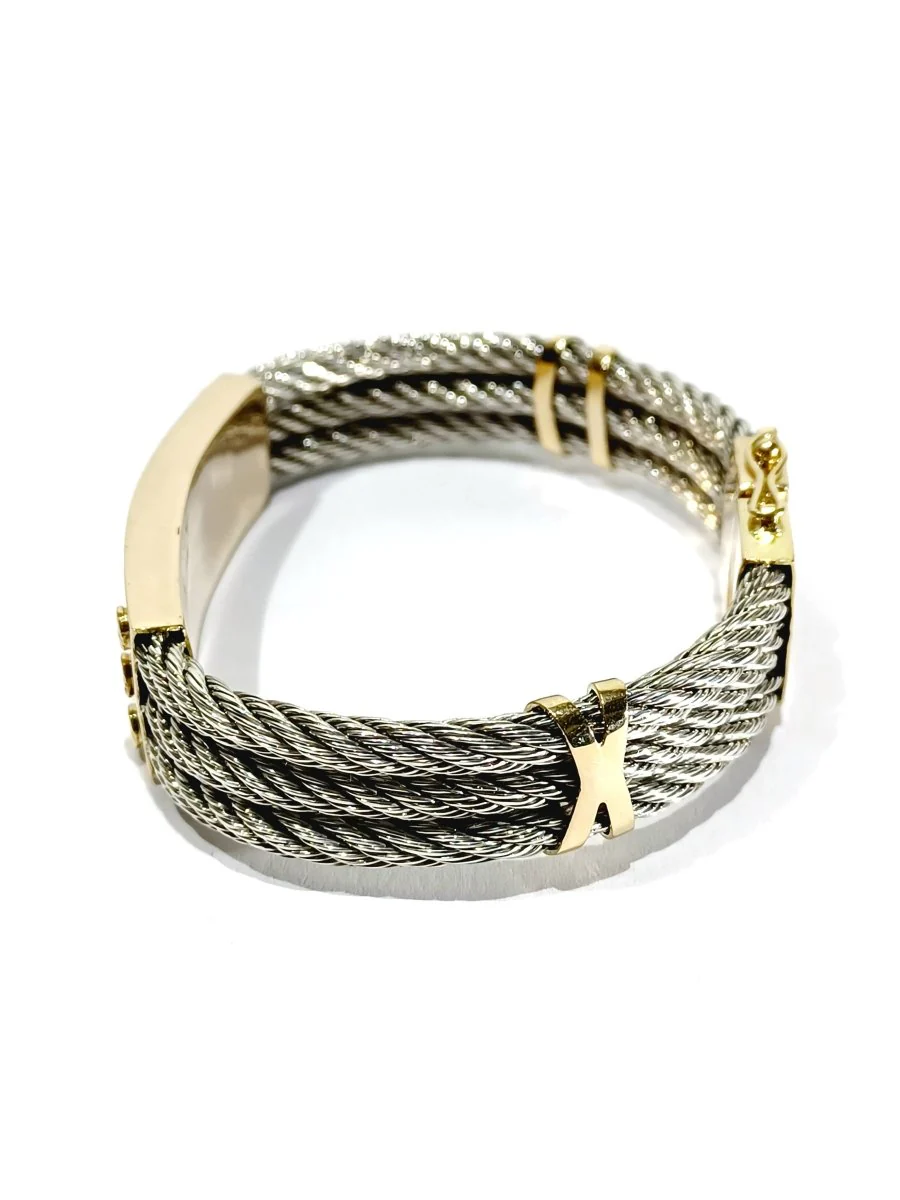 Bracelet en or jaune et argent - Image 4