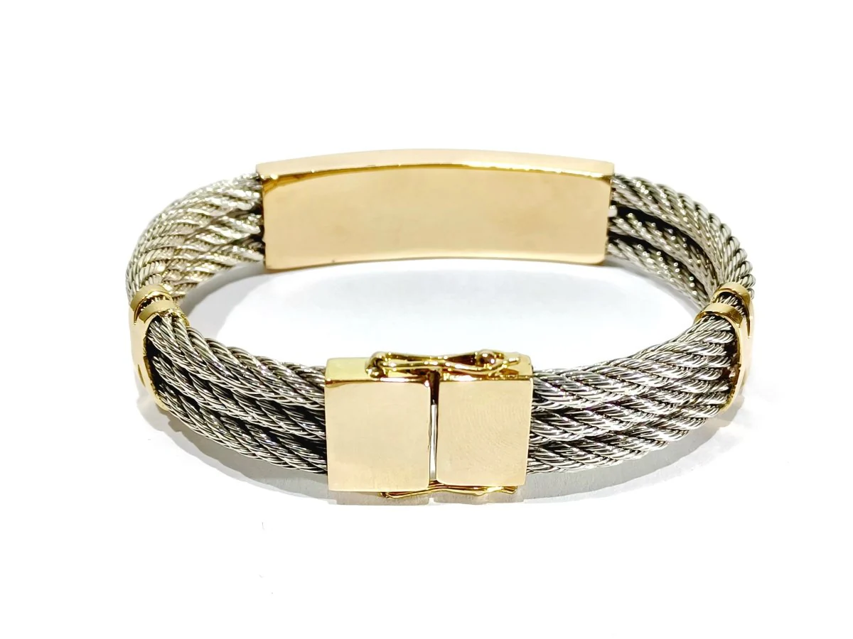 Bracelet en or jaune et argent - Image 5