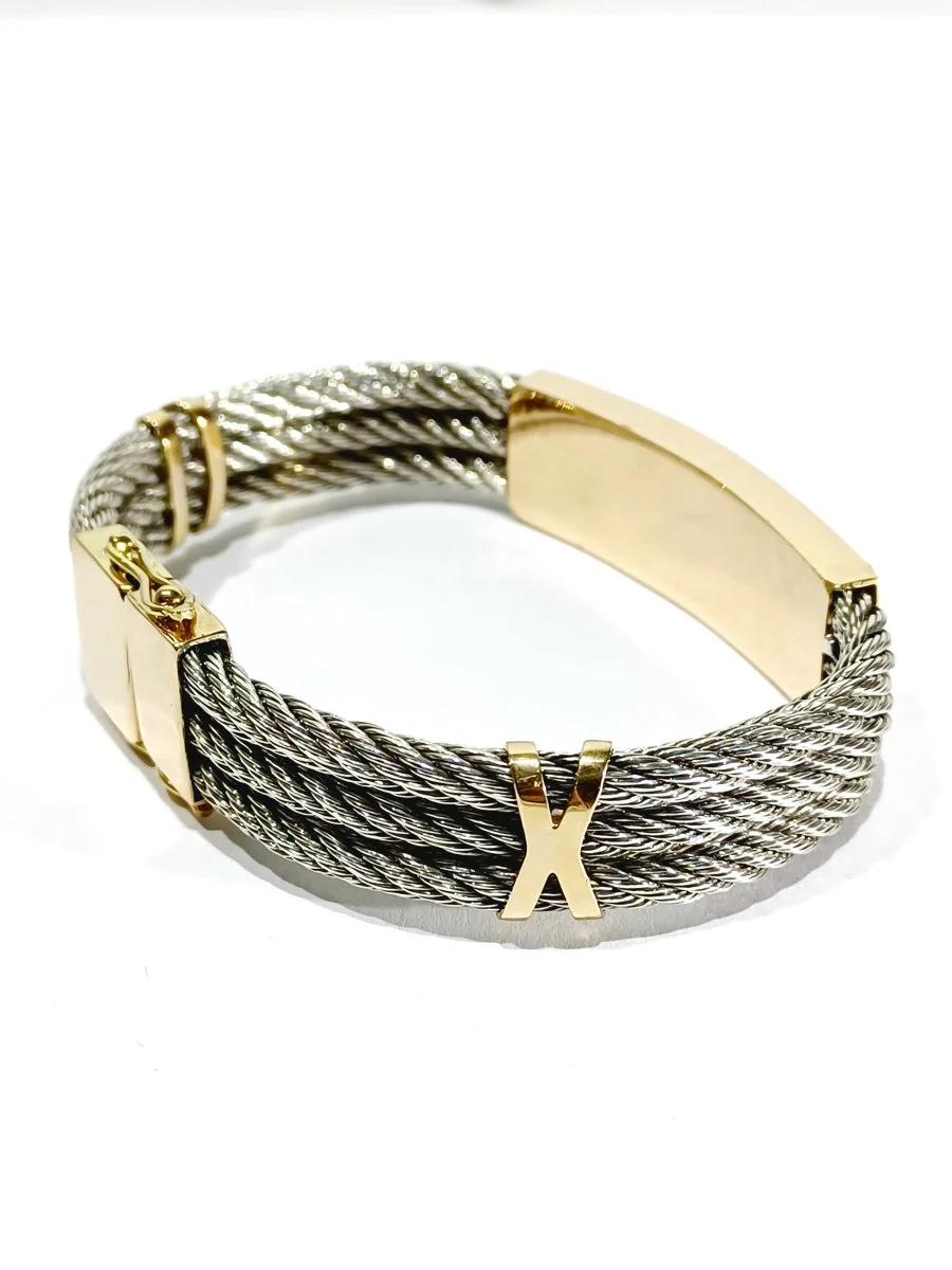 Bracelet en or jaune et argent - Image 6