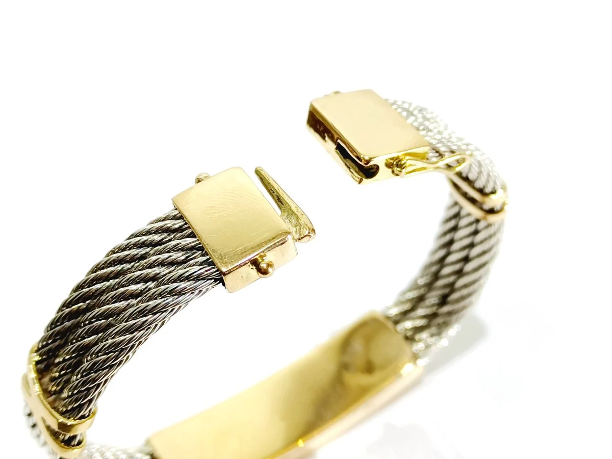 Bracelet en or jaune et argent - Image 7