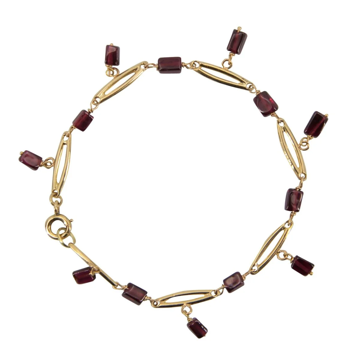 Bracelet ANCIEN en or jaune et grenats