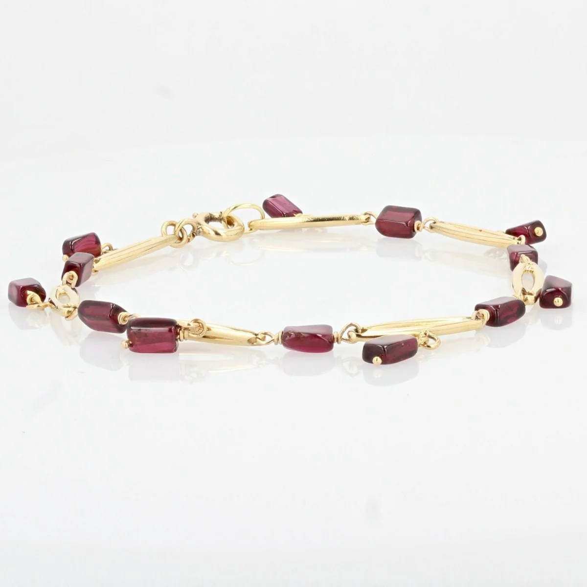 Bracelet ANCIEN en or jaune et grenats - Image 4