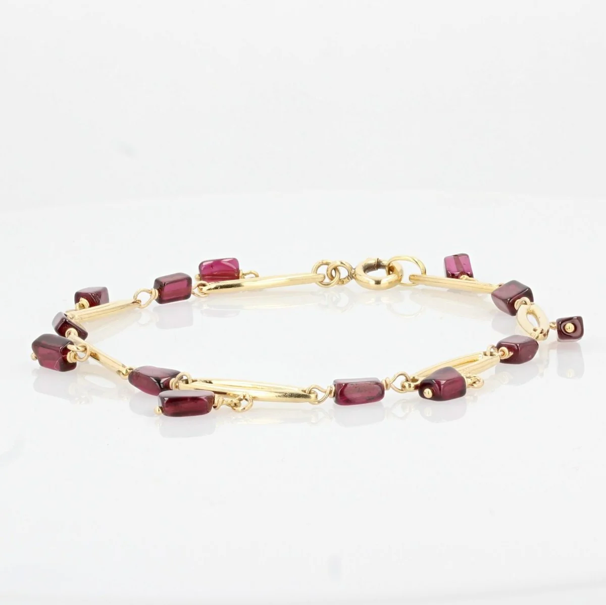 Bracelet ANCIEN en or jaune et grenats - Image 7
