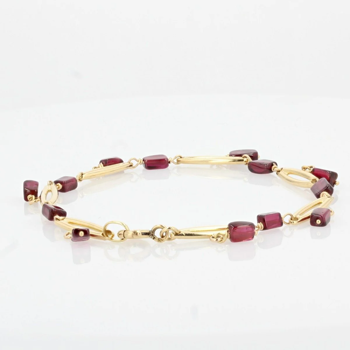 Bracelet ANCIEN en or jaune et grenats - Image 8
