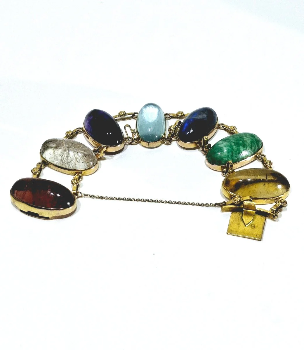 Bracelet en or champagne, citrine, tourmaline, quartz, pierre de lune, amazonite, labradorite et améthyste - Image 4